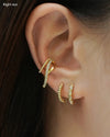 ear cuff with curves, braids and micro pave diamonds by thehexad